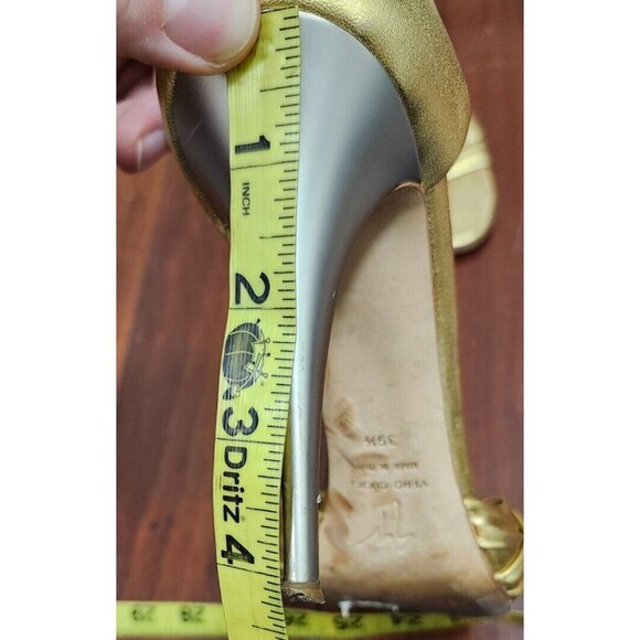 Giuseppe Zanotti Gold Peep Toe Pumps Size EU 39.5/US 9 - Picture 12 of 15